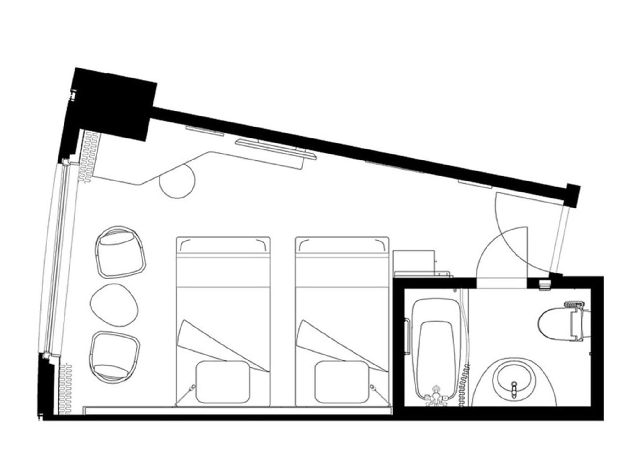 Sapporo Prince Hotel Pokój zdjęcie A floorplan of a typical room